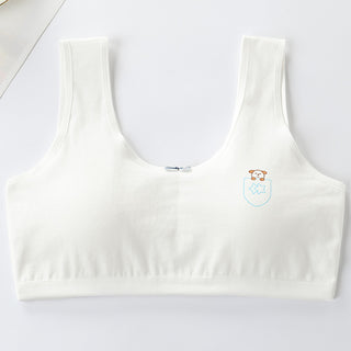 Primary Student Vest Female Junior High  Girl High School  Underwear Pure Cotton Bra - Phosgene