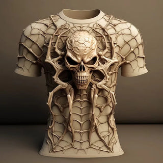 Men's 3D Skull Pattern European Hip Hop Trendy 3D Printed T-shirt Phosgene