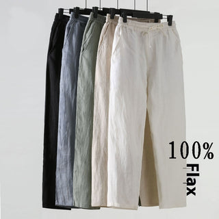 Cotton Linen Cropped Men's Casual Pants Style Phosgene