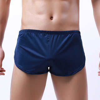 Men's Silky Round Edge Sports Boxers Home Shorts Three-point Pants - Phosgene