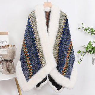 High Environmental Protection Fox Shawl Advanced Socialite Style Thickened Cape - Phosgene