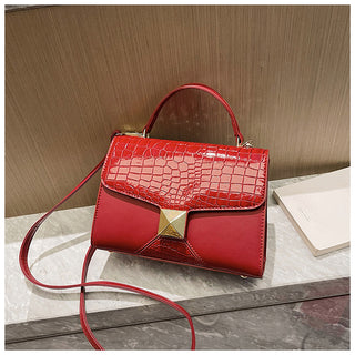 Mining Stone Pattern Stitching Square Pouch Women's Classic All-match Niche Shoulder Bag - Phosgene