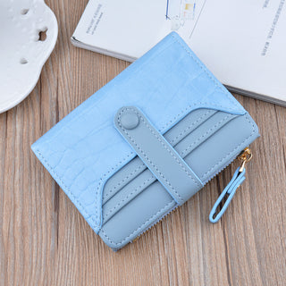 Fashion Zipper Hasp Leather Wallet Card Holder - Phosgene