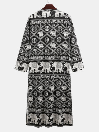 Casual Printed Long Long Sleeve Robe Dubai Robe - Phosgene