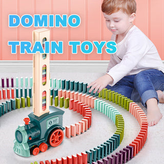 Domino Train Toys Baby Toys Car Puzzle Automatic Release Licensing Electric Building Blocks Train Toy - Phosgene