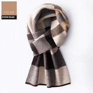 Wool Scarf Men's Winter Plaid Double-sided Scarf - Phosgene