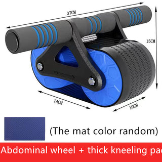 Double Wheel Abdominal Exerciser Women Men Automatic Rebound Ab Wheel Roller Waist Trainer Gym Sports Home Exercise Devices - Phosgene