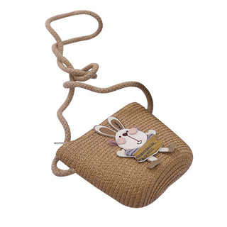 Cute Rabbit Decoration Bag Two-Piece Straw Hat - Phosgene