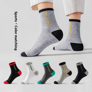 Spring And Autumn Summer Socks Men's Mid-calf Length Sock Sweat-absorbent Breathable - Phosgene