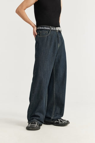 Summer Primary Color Loose Street Wide Leg Jeans Phosgene