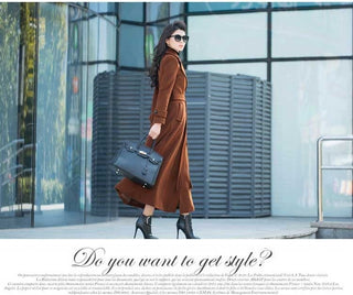 Thick Wool Slim-fit Hepburn Style Ultralong Overknee Overcoat For Women - Phosgene