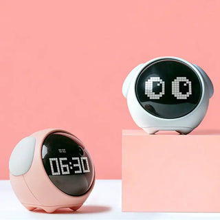 Alarm-Clock Wake-Up-Light Pixel Expression Home-Decoration Digital Electronic Cute Multi-Function Phosgene