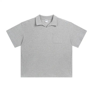 American Casual Simple Lapel Short Sleeve Phosgene