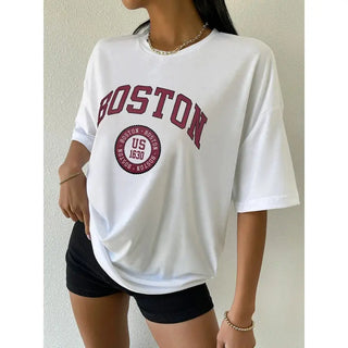 Boston USA City Printed Womans Short T-shirt Phosgene