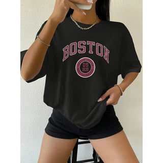 Boston USA City Printed Womans Short T-shirt Phosgene