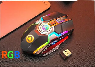 Color Wireless Gaming RGB Rechargeable Mute Button Mouse Phosgene