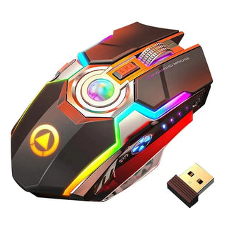 Color Wireless Gaming RGB Rechargeable Mute Button Mouse Phosgene