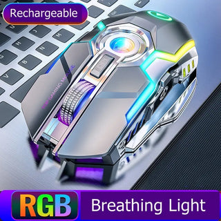 Color Wireless Gaming RGB Rechargeable Mute Button Mouse Phosgene