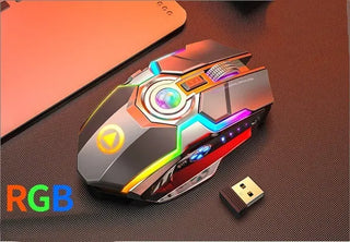 Color Wireless Gaming RGB Rechargeable Mute Button Mouse Phosgene