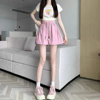 Design Elastic Waist Casual Shorts Phosgene