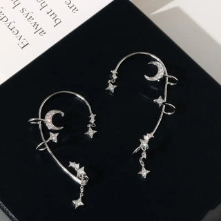 Diamond Four Awn Star Moon XINGX No Piercing Ear Hooks Phosgene