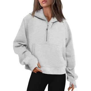 Fall Winter Hooded Zipper Thickening Sweater Phosgene