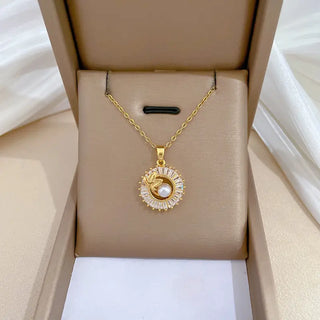 Fashion Jewelry Square Full Diamond Personalized Round Ring Leaves Necklace And Earrings Suite Phosgene