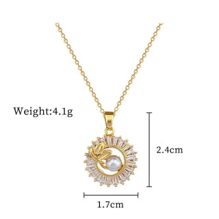 Fashion Jewelry Square Full Diamond Personalized Round Ring Leaves Necklace And Earrings Suite Phosgene