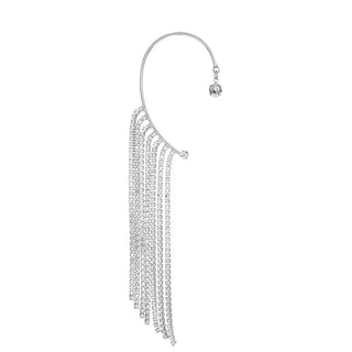 Fashion Long Rhinestone-encrusted Tassel Ear Hanging Phosgene