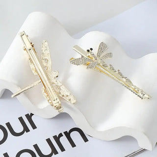 Fashion Women's Diamond Dragonfly Barrettes Creative Phosgene