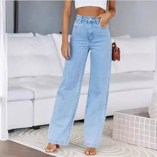 Fashion Women's Jeans Loose All-matching Straight Phosgene