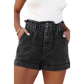 Fashionable And Versatile Washed High Waisted Shorts For Women Phosgene