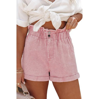 Fashionable And Versatile Washed High Waisted Shorts For Women Phosgene