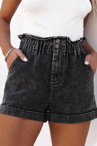 Fashionable And Versatile Washed High Waisted Shorts For Women Phosgene