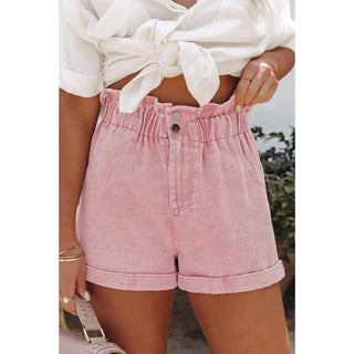 Fashionable And Versatile Washed High Waisted Shorts For Women Phosgene