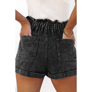 Fashionable And Versatile Washed High Waisted Shorts For Women Phosgene