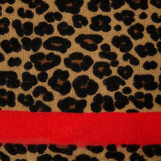 Festive Red Classic Leopard Pattern Imitation Cashmere Autumn And Winter Thick Warm Talma Phosgene