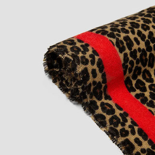 Festive Red Classic Leopard Pattern Imitation Cashmere Autumn And Winter Thick Warm Talma Phosgene