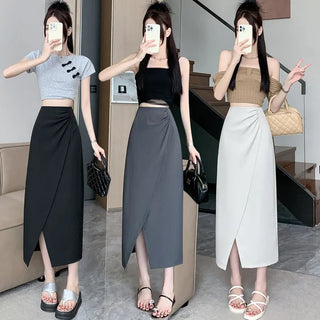 French Style Pleated High Waist Suit Skirt For Women Phosgene