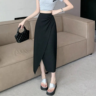 French Style Pleated High Waist Suit Skirt For Women Phosgene