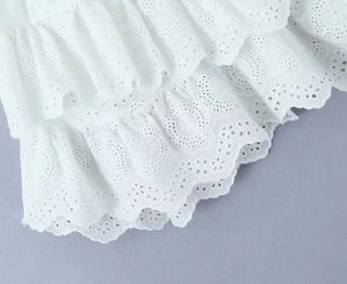 French Style Pure White Lace Skirt Phosgene