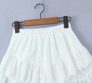 French Style Pure White Lace Skirt Phosgene