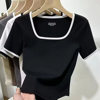 Girl's Short Top Shoulder Bottoming Shirt Phosgene