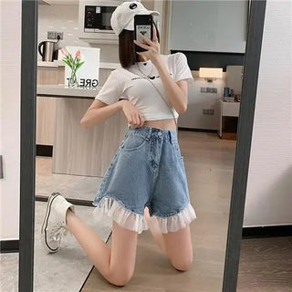 High Waist Design Denim Shorts For Women Phosgene