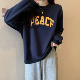 Hoodless Sweater Student Loose Long-sleeved Couple's Top Phosgene