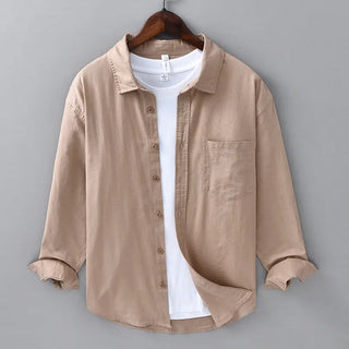 Long Linen Sleeves Casual All-matching Cotton Linen Shirt Phosgene