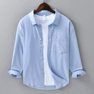 Long Linen Sleeves Casual All-matching Cotton Linen Shirt Phosgene