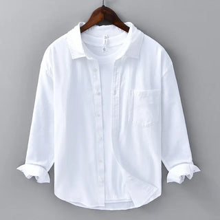 Long Linen Sleeves Casual All-matching Cotton Linen Shirt Phosgene