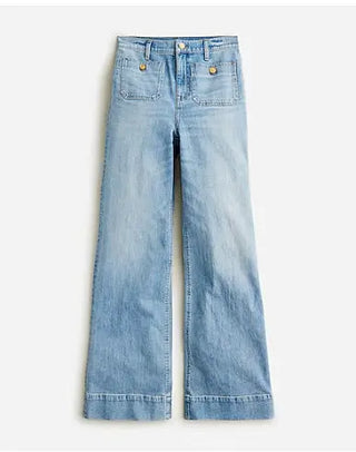 Loose Leisure Washed-out Button Slightly Flared Jeans Phosgene