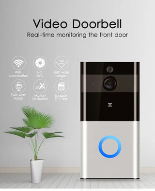 Marlboze 720P WIFI Visual Doorbell Wireless Intercom Doorbell PIR Motion Detection Night View SD card Video Smart Doorbell Ring Phosgene